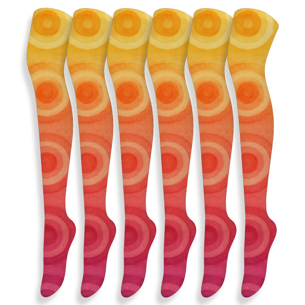 Sunset Ombre Bullseye Drift soft everyday over-the-knee socks