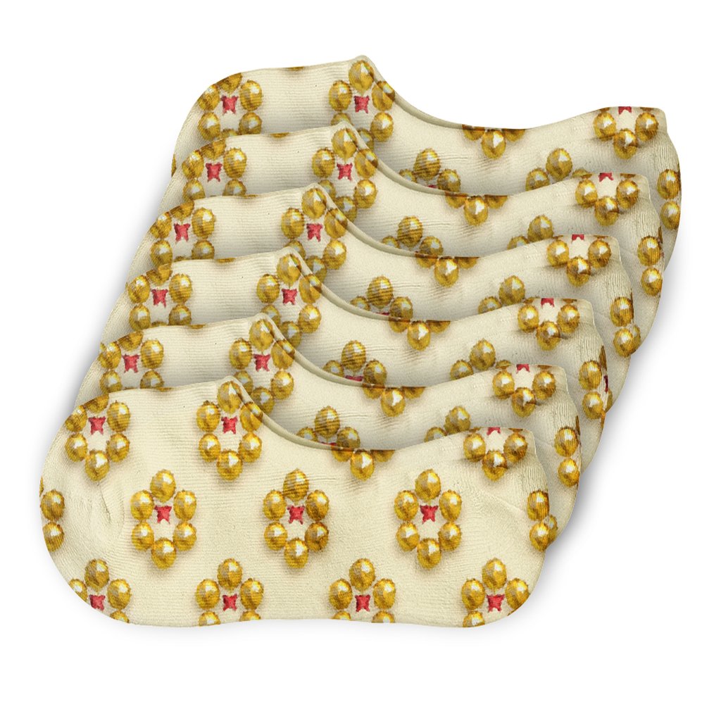 Golden Bell Ring Holiday Bands trendy no-show sock styles