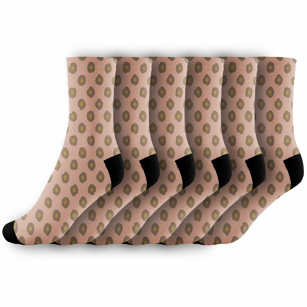 Blush Mirage Micro Leopard Grid trendy patterned crew socks