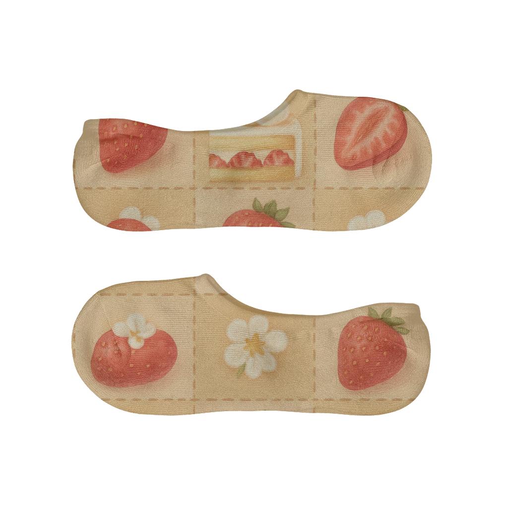 Strawberry Shortcake Patchwork Parade designer printed no-show socks