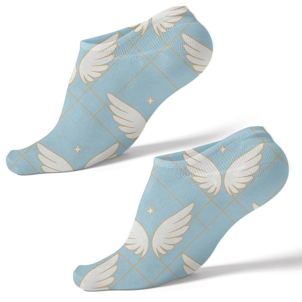 Angel Wing Lattice Over Morning Sky soft everyday ankle socks