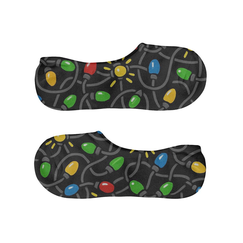 Midnight Multicolor Tangle Grid personalized invisible socks