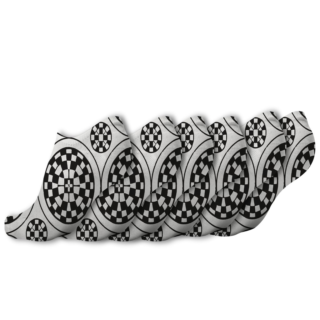 Monochrome Nested Check Spotlight unique graphic ankle socks