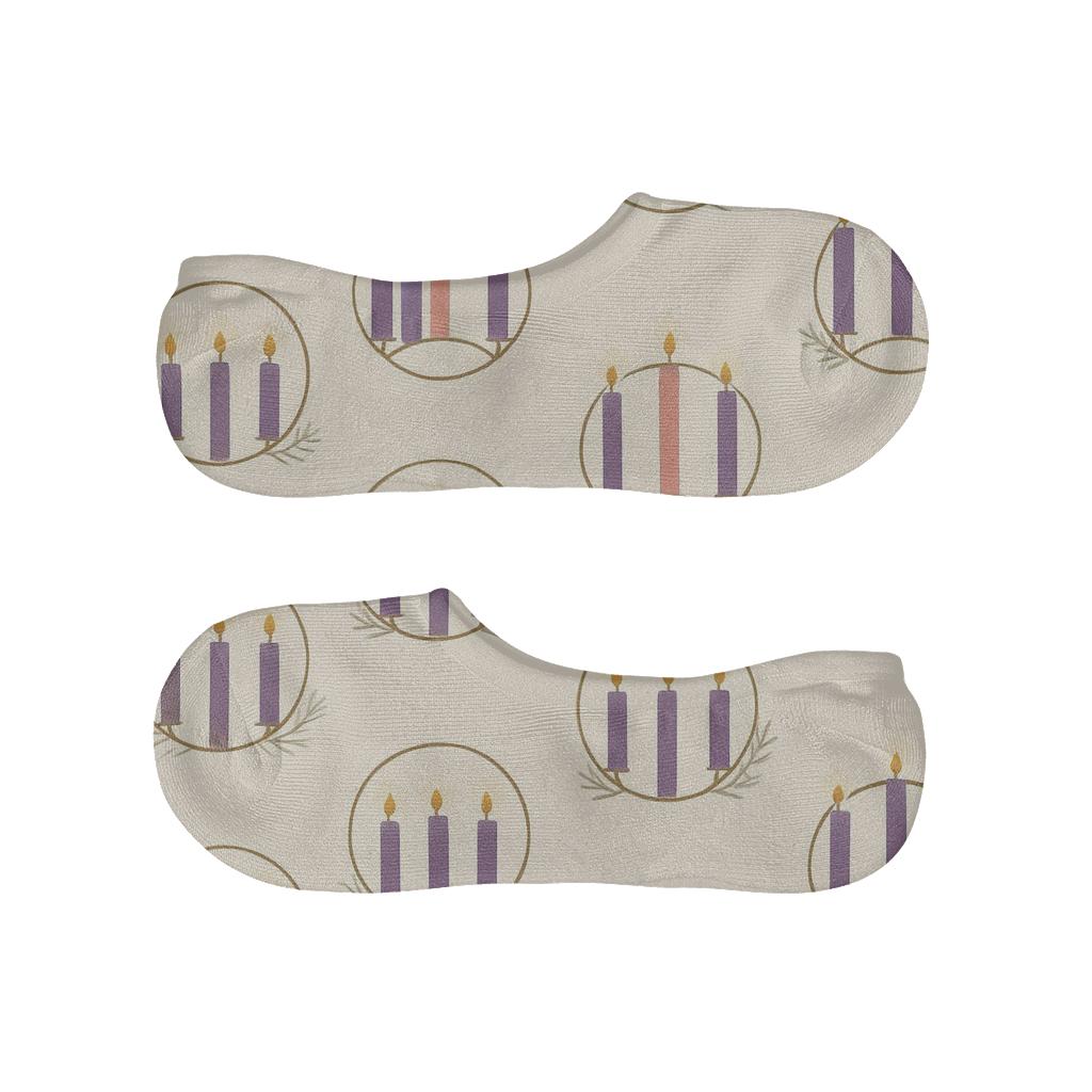 Wreath Ring With Advent Candles Motif On Cream trendy no-show sock styles