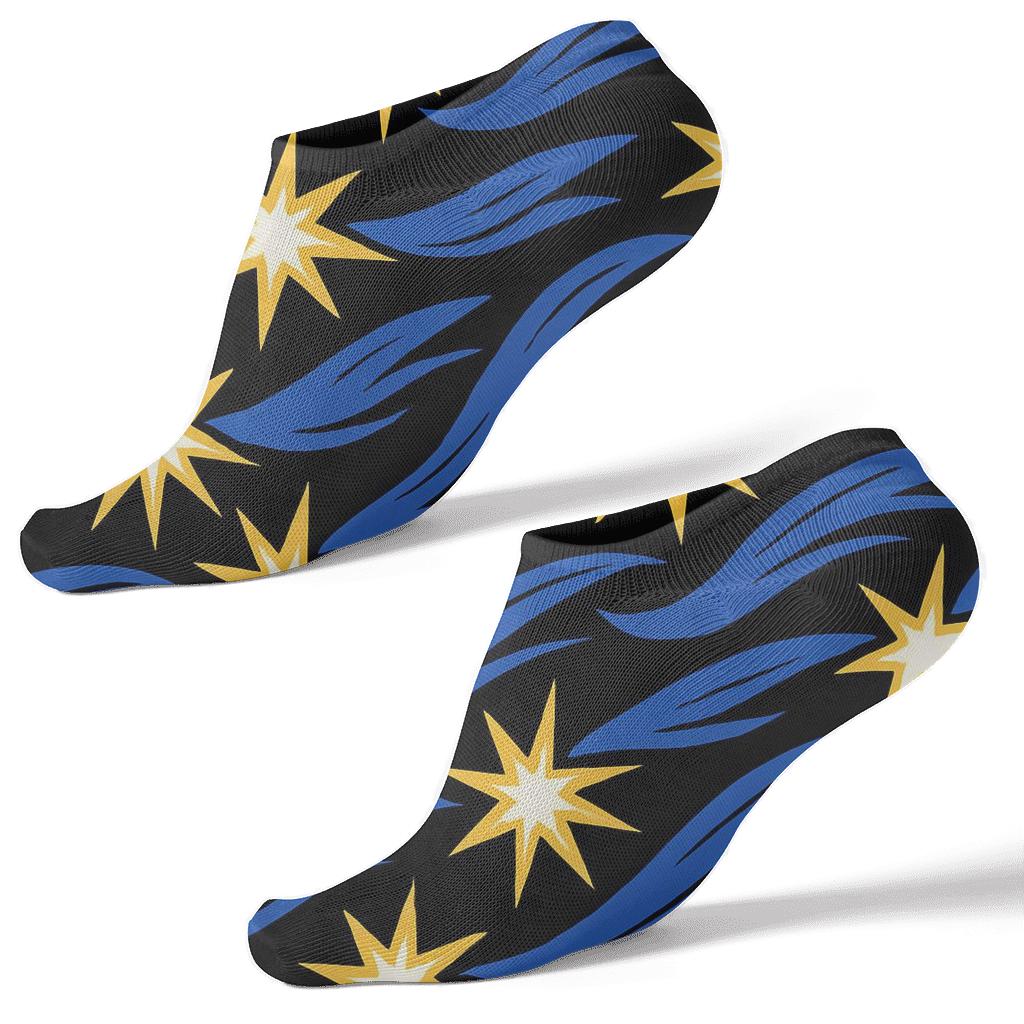 Comet-Tailed Star-of-Bethlehem Procession Stripes designer print ankle socks