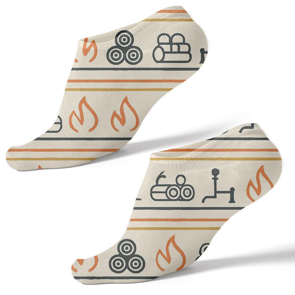 Mantel Stripe With Fireplace Motif Bands custom ankle socks
