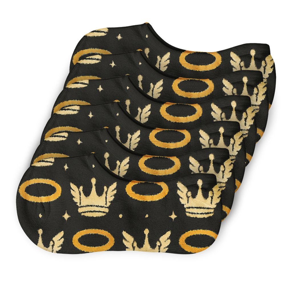 Halo Grid With Angel Crowns Motif personalized invisible socks