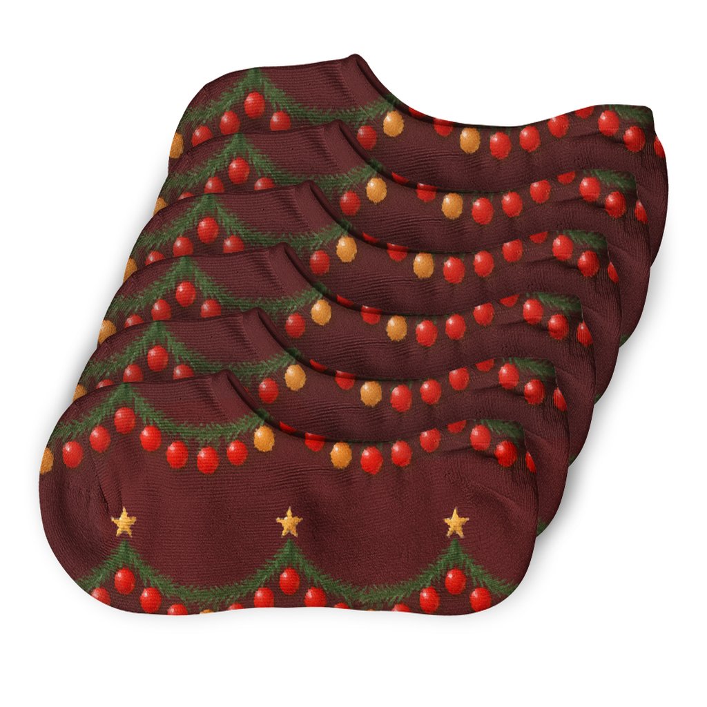 Gilded Ornament Garland Bands Christmas Tree custom no-show socks