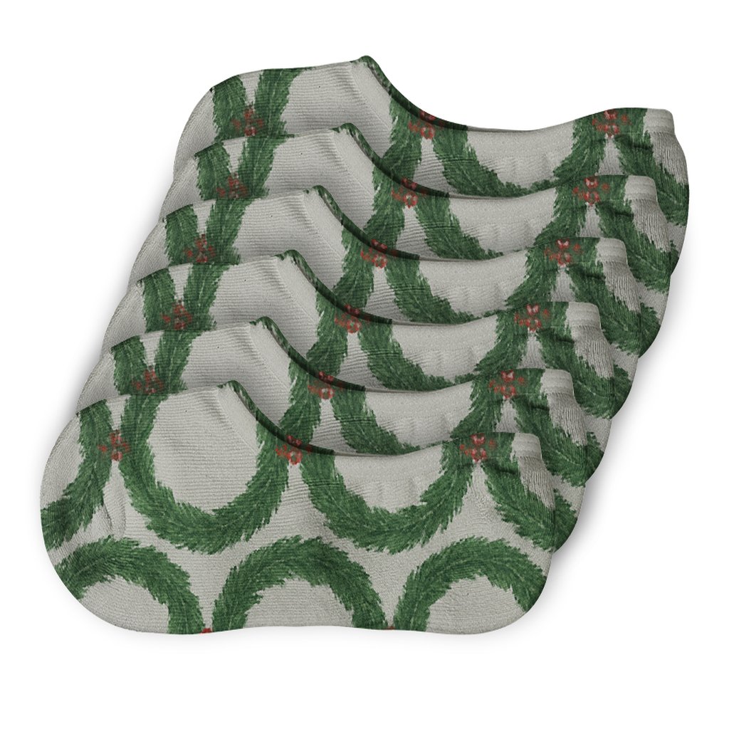 Evergreen Ring Chain With Wreath Accents personalized no-show socks