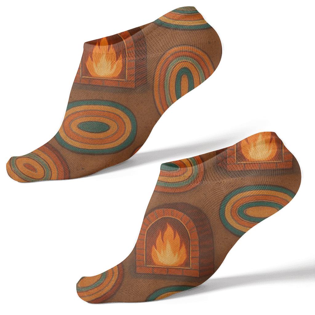 Hearth Rug Orbits Fireplace Edition personalized ankle socks