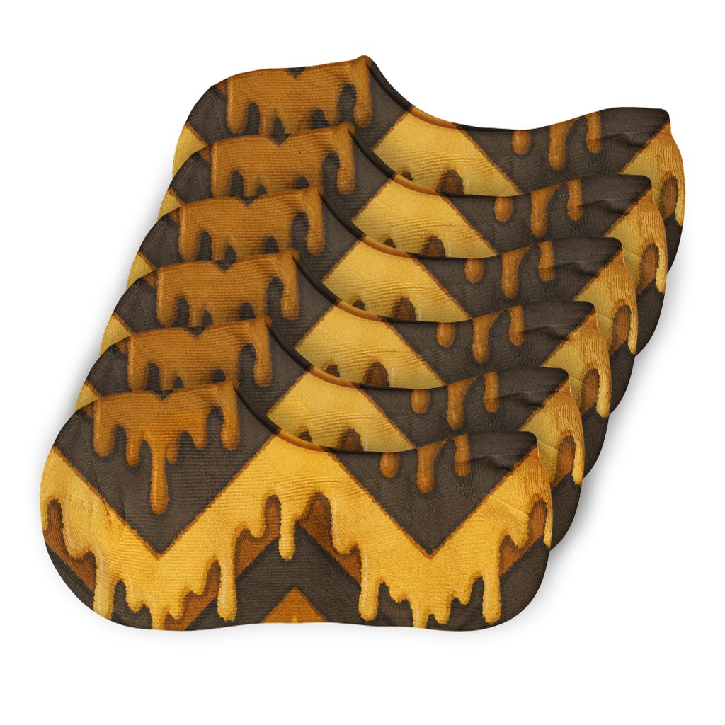 Wax Drip Chevron Pattern Candle low cut no-show socks