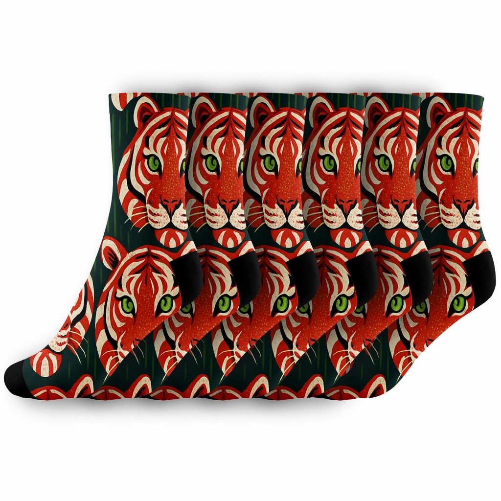 Candy Cane Tiger Stripe Repeat soft everyday crew socks