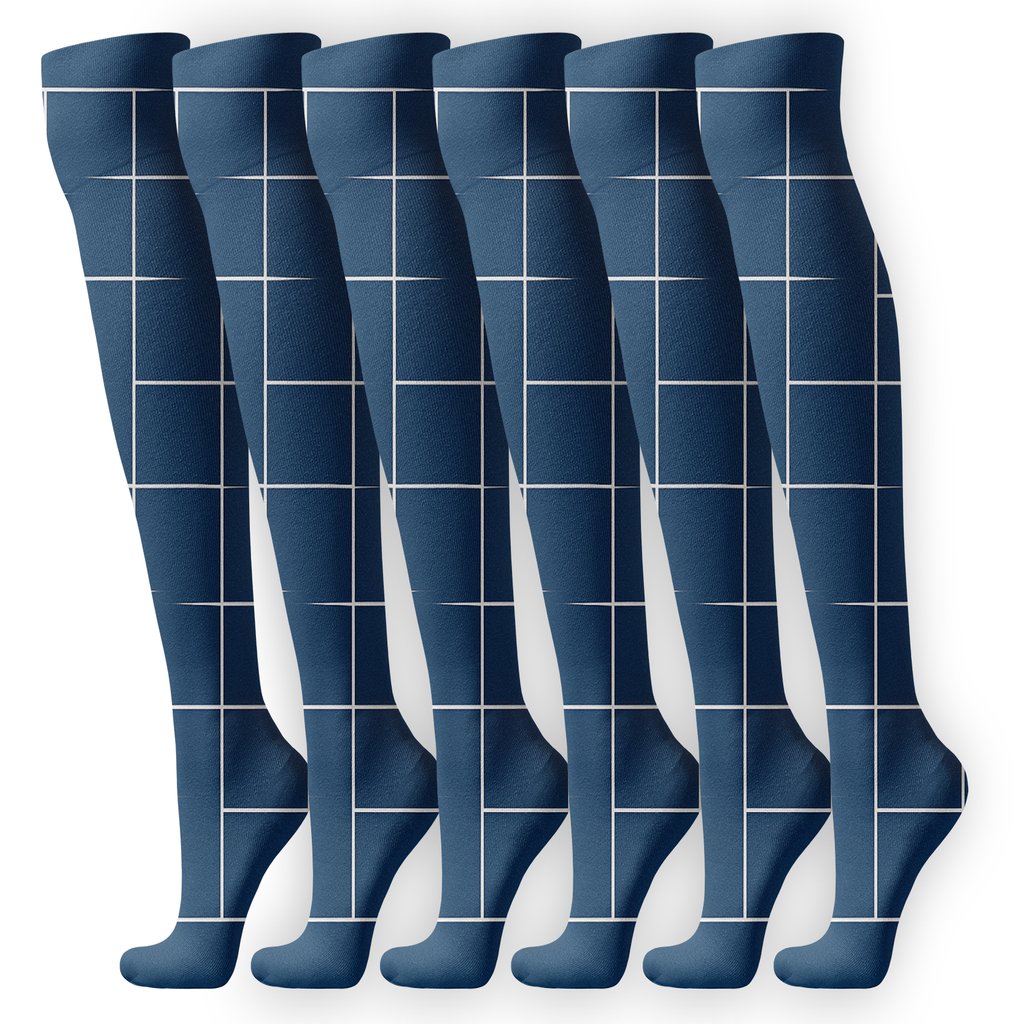 Galactic Grid Drift soft everyday knee-high socks