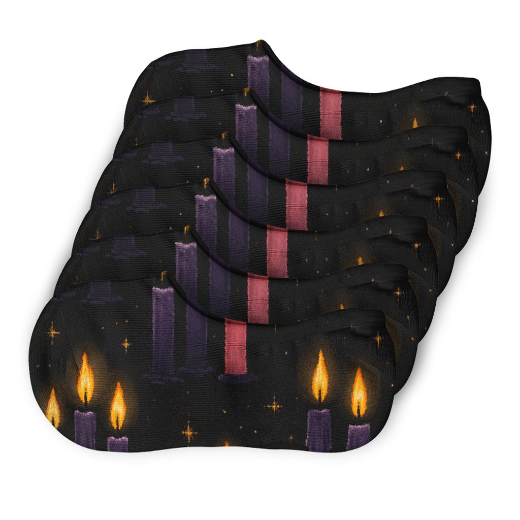 Midnight Quartet Glow Pattern Advent Candles custom no-show socks