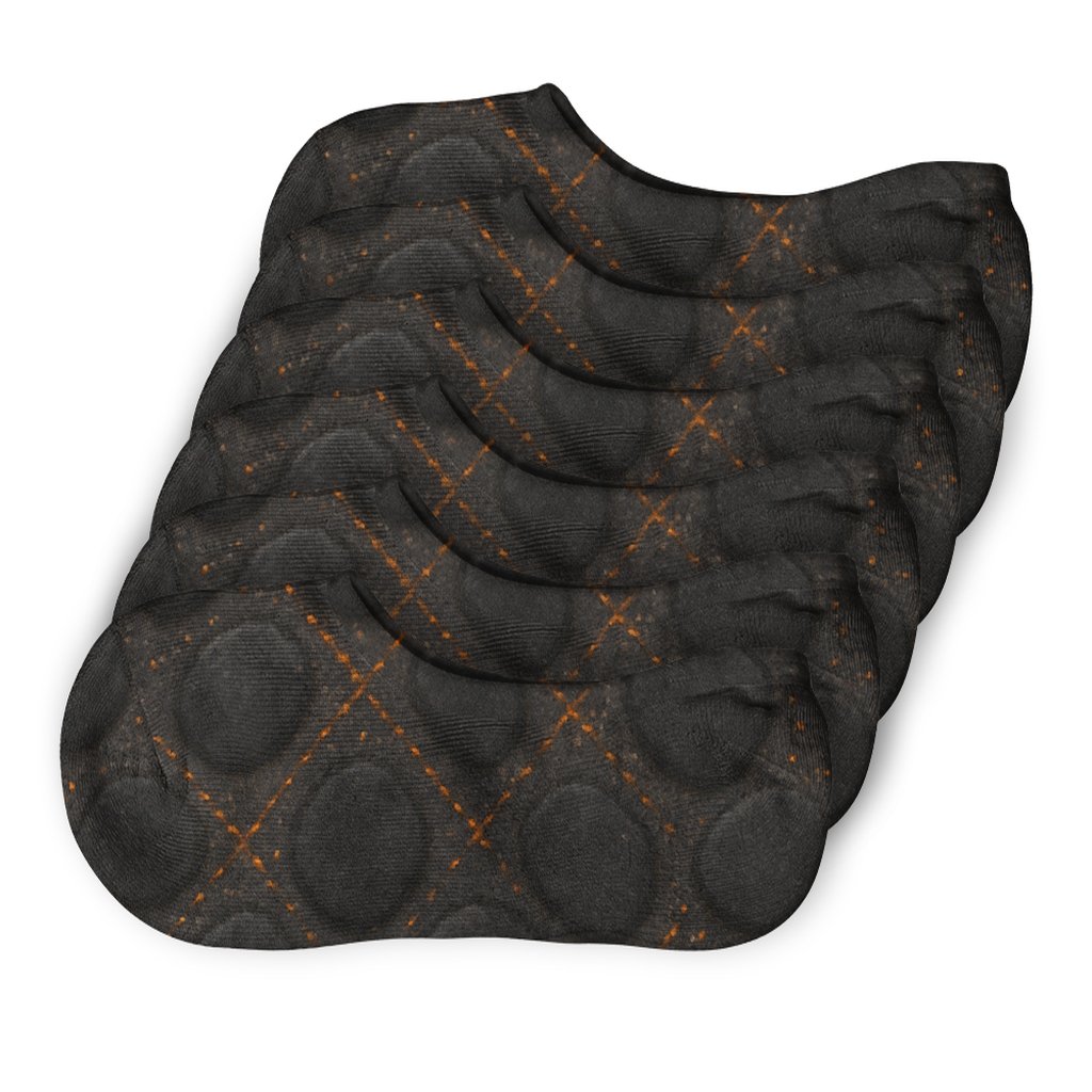 Coal-Heart Scatter Across Soot Gray Rug Field breathable no-show socks