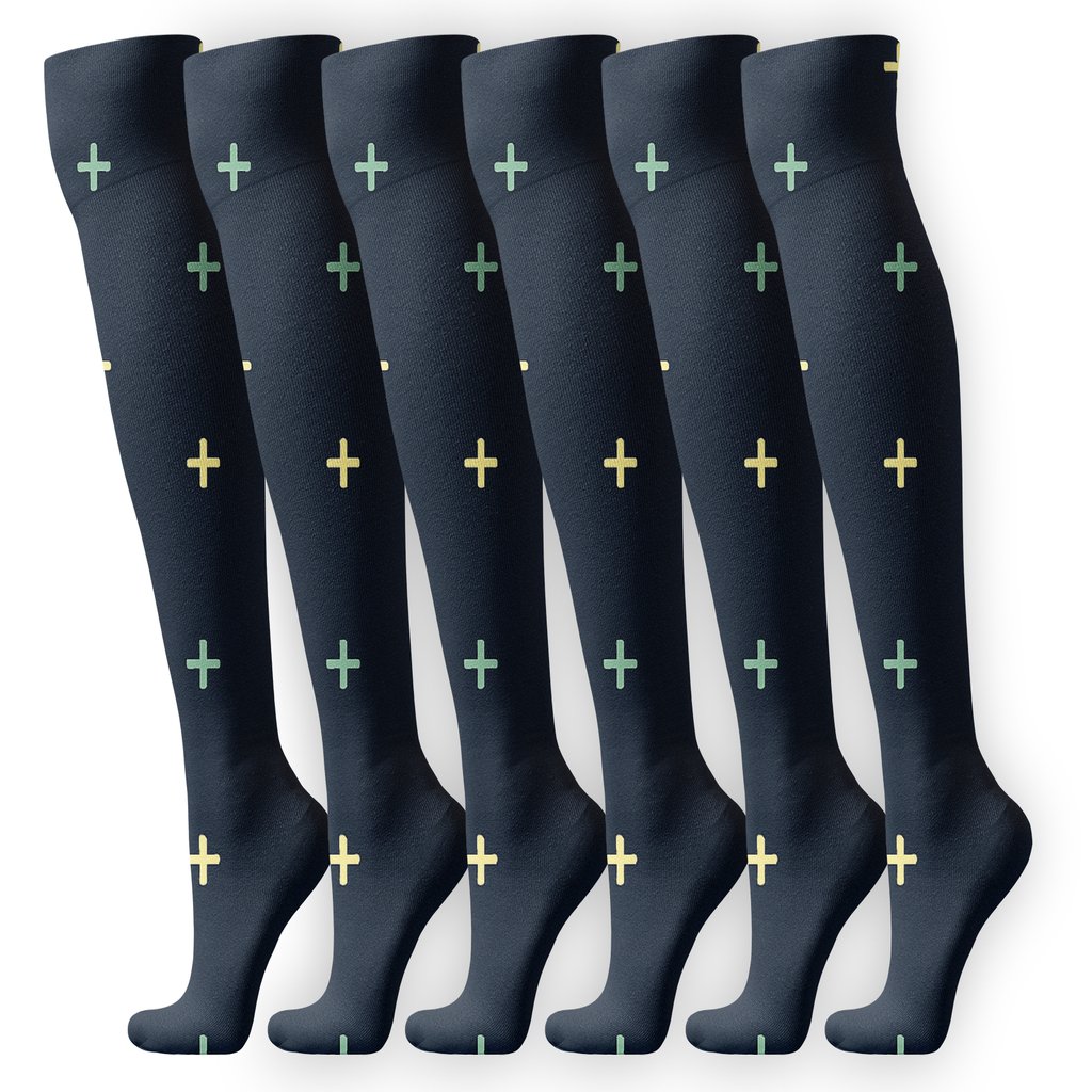Starfield Micro Crosses unique graphic knee-high socks