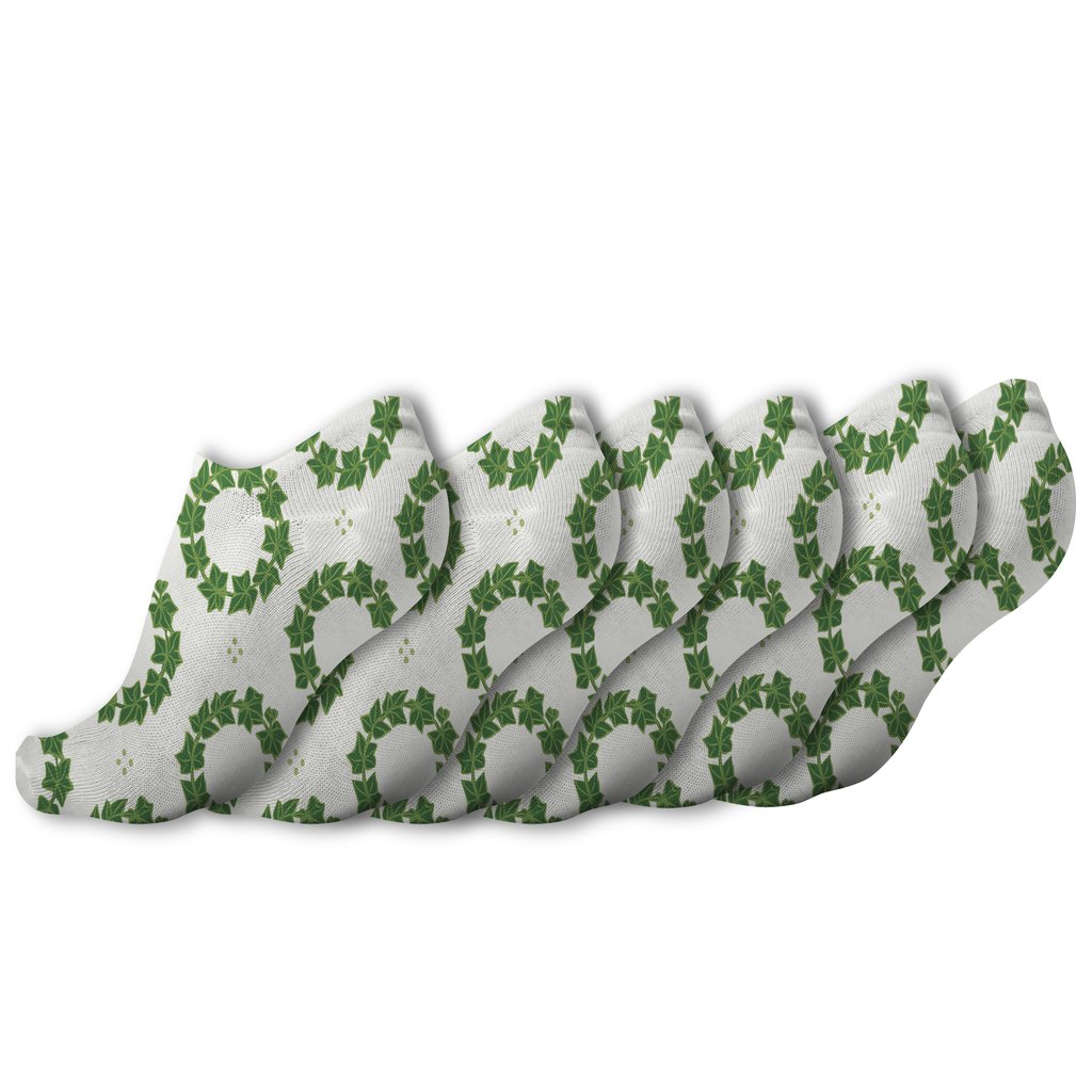 Orbiting Ivy Wreath Medallions custom ankle socks