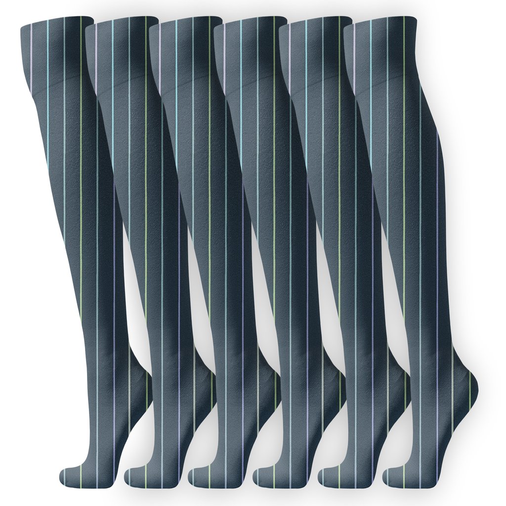 Aurora Line Curtains designer print knee-high socks