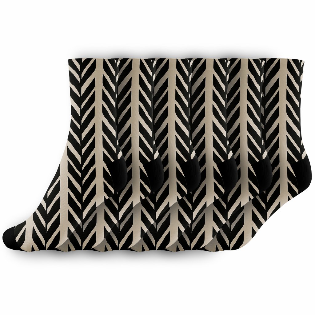 Offset Zebra Stripe Chevron Columns stylish athletic crew socks