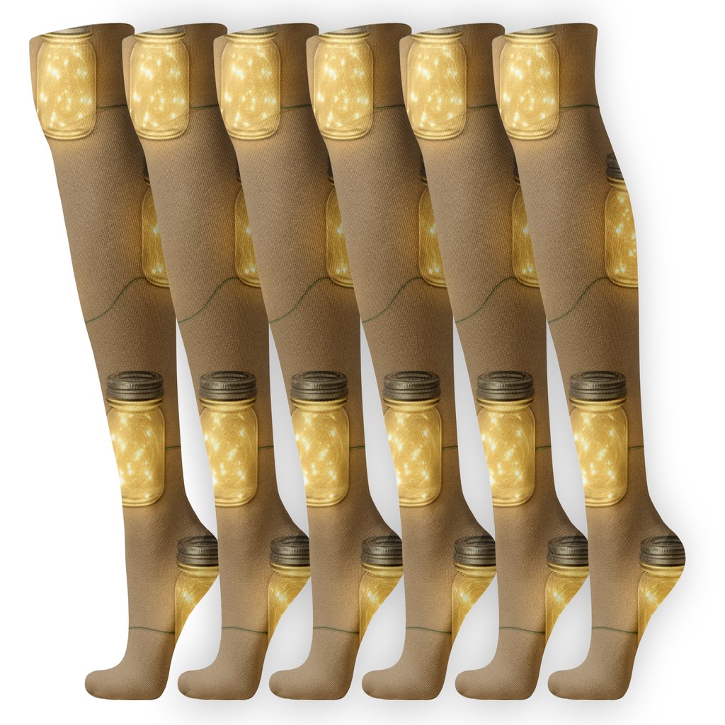 Jar Glow Garland Polka Field trendy patterned knee-high socks