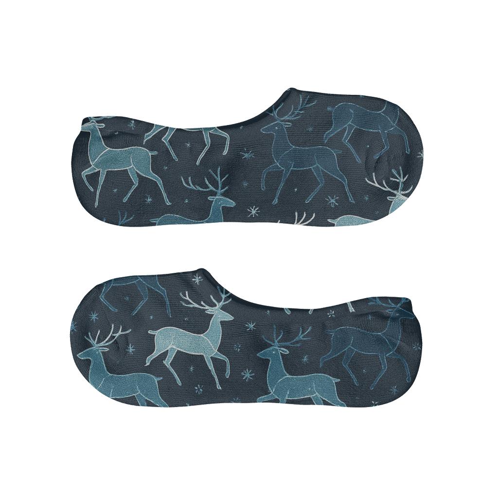 Reindeer Constellation Herd Tessellation anti-slip no-show socks