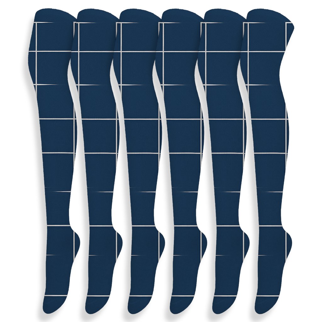Galactic Grid Drift premium cozy over-the-knee socks