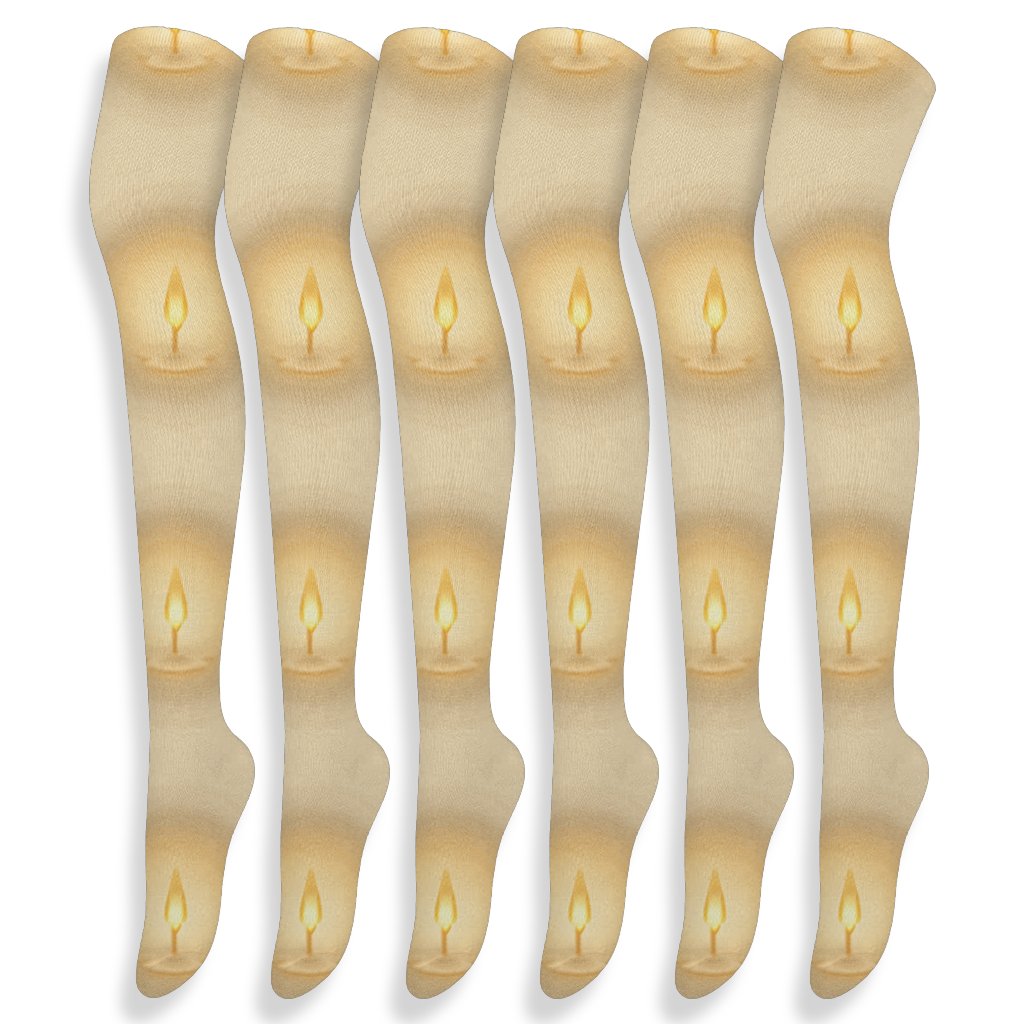 Flame Halo Meditative Study Candle Edition personalized over-the-knee socks