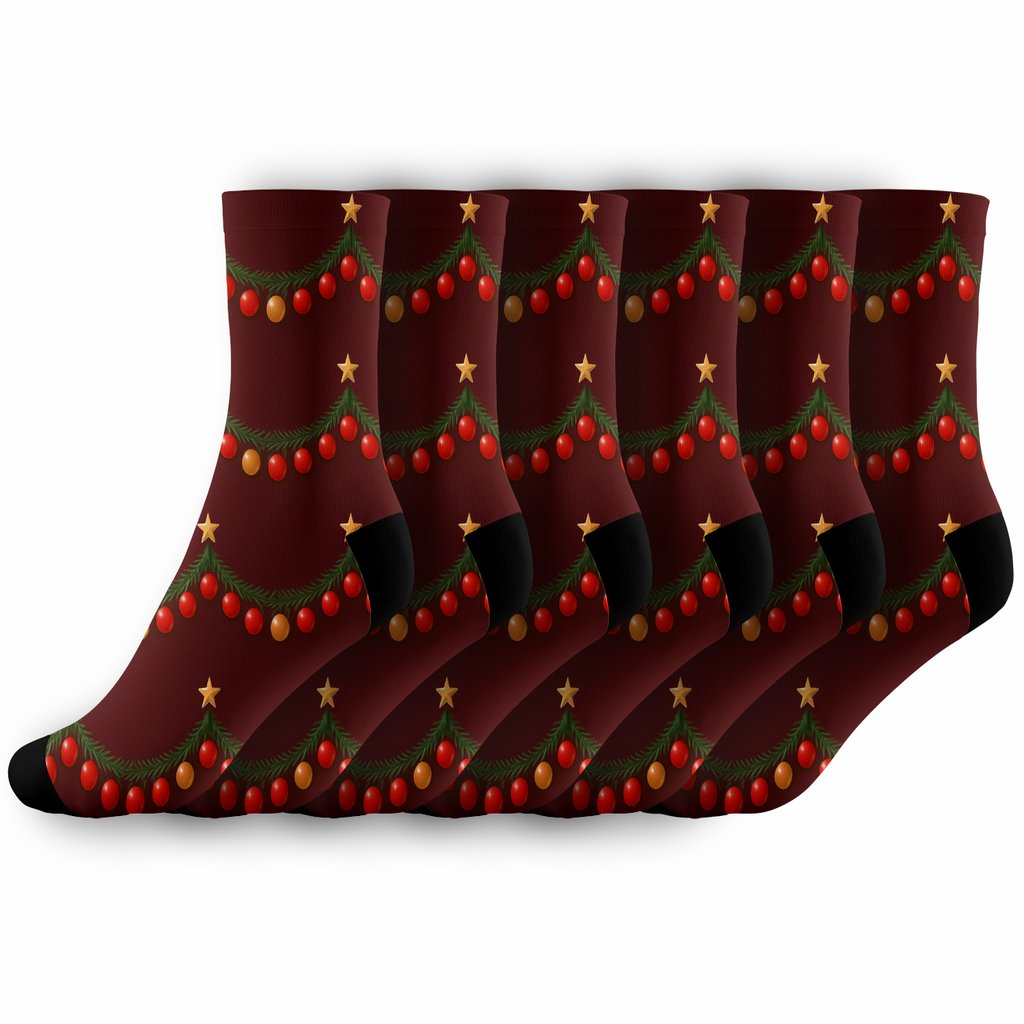 Gilded Ornament Garland Bands Christmas Tree premium sports crew socks