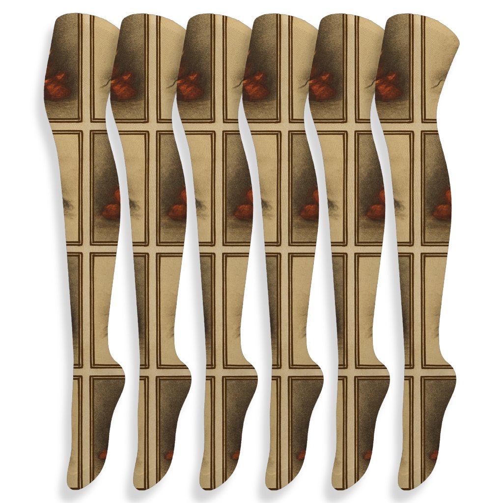 Ember Spray Tile Lattice Glow Heart personalized over-the-knee socks