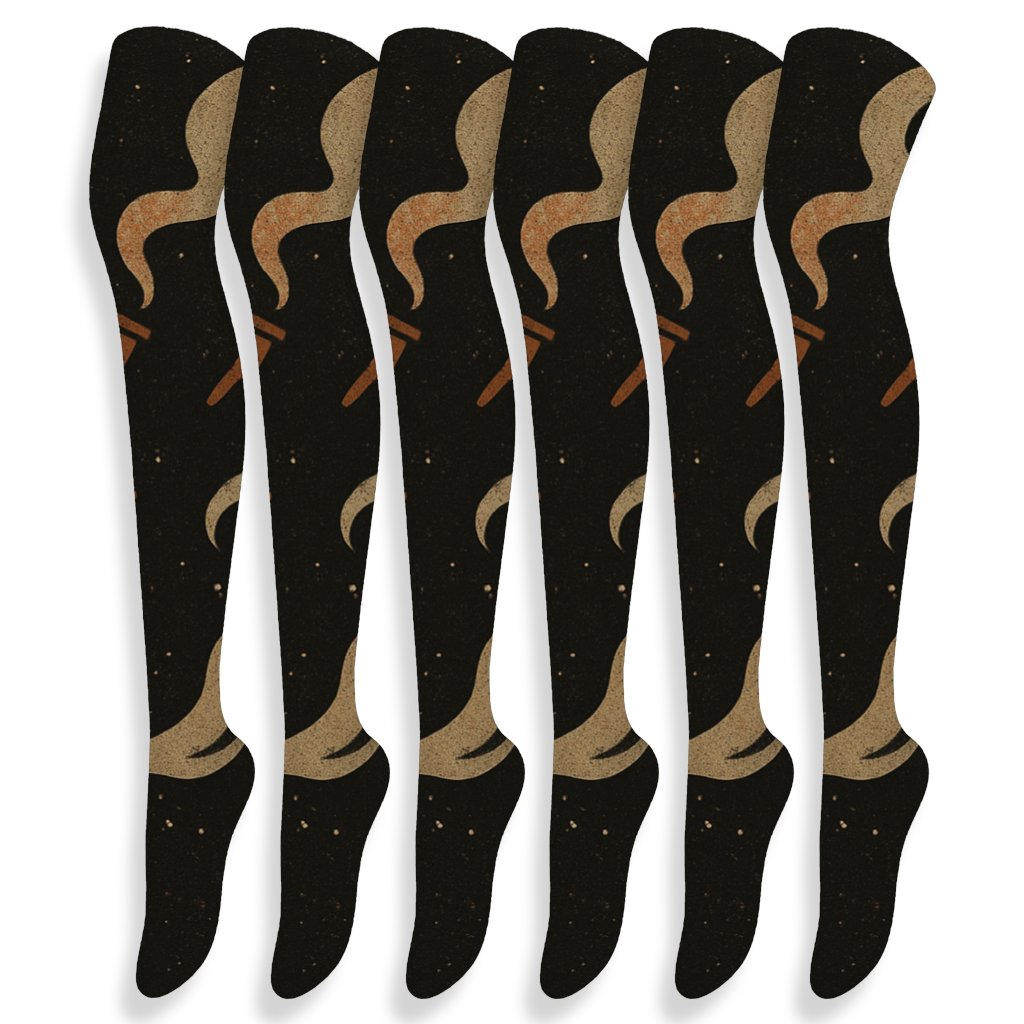 Chimney-Trail Fireplace Galaxy Scatter comfortable cotton over-the-knee socks