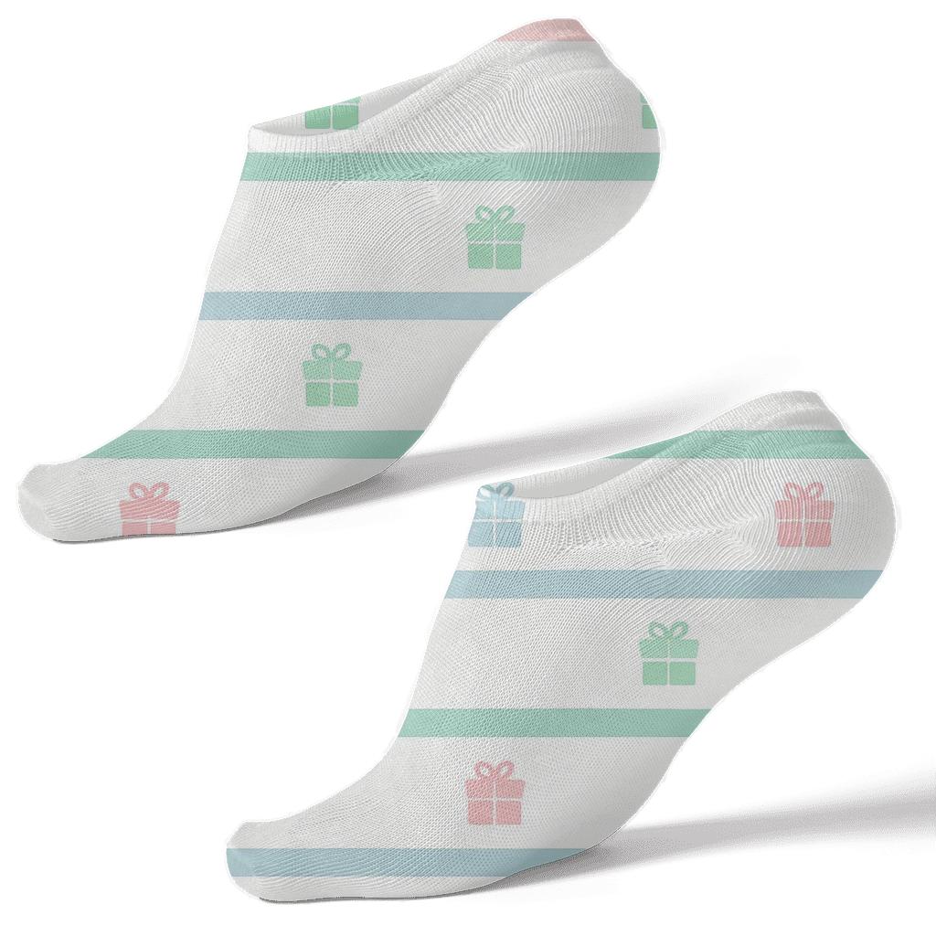 Ribbon Bands With Pastel Presents Motifs unique graphic ankle socks