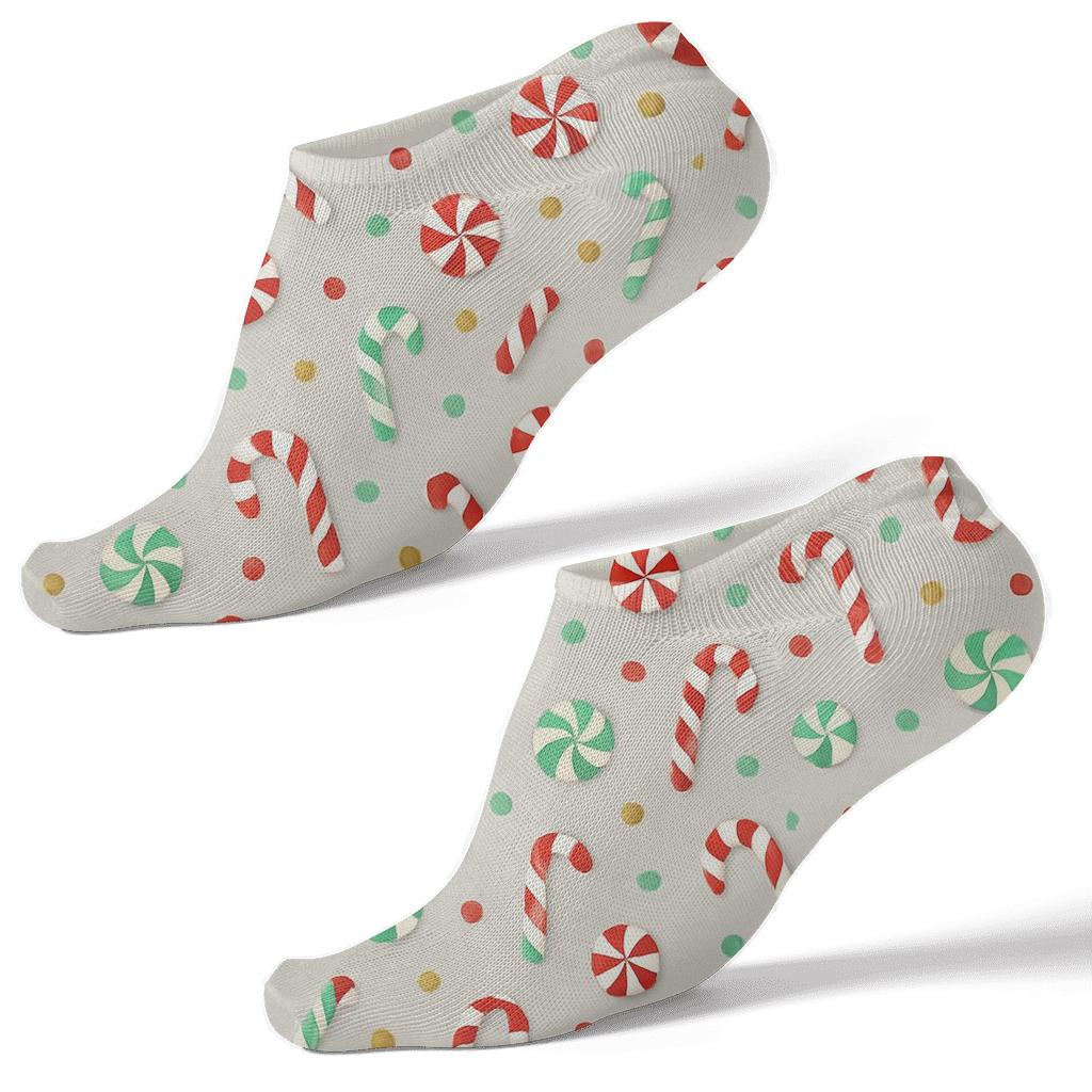 Peppermint Confetti Drift Candy Canes Edition unique graphic ankle socks