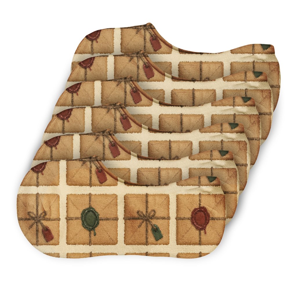 Twine Wrapped Parcel Grid Presents trendy no-show sock styles