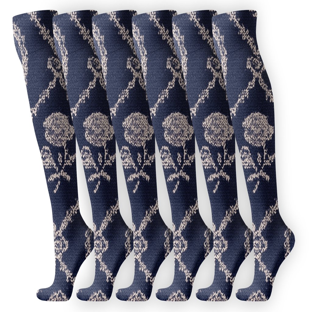 Mary Cameo Starfield Lattice premium sports knee-high socks