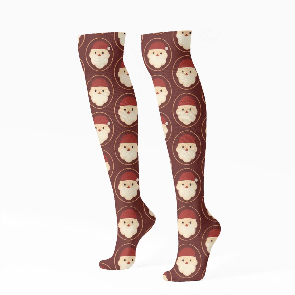 Bearded Icon Repeat Santa Edition personalized knee-high socks