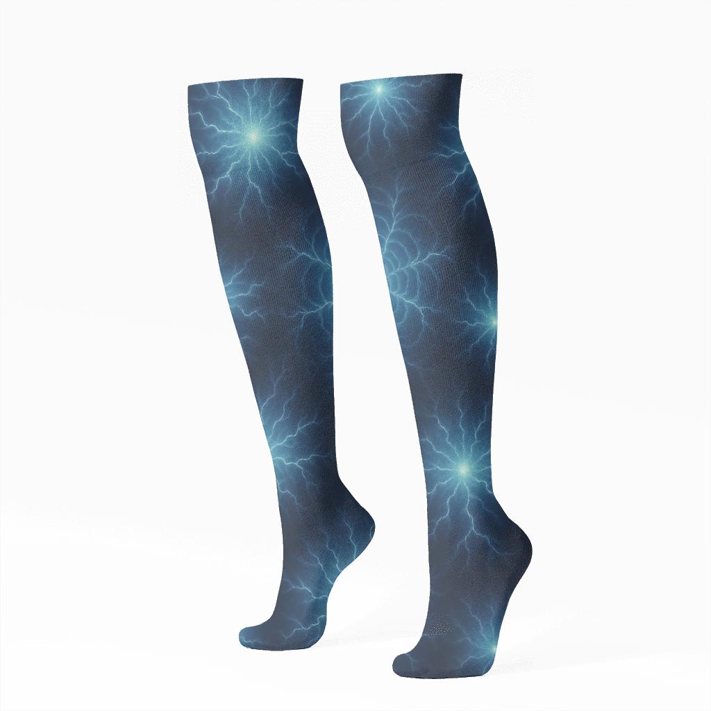 Radial Storm Halo Burst comfortable cotton knee-high socks