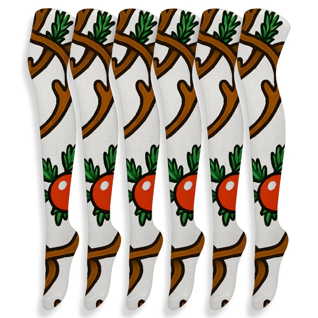 Antler Crown Garland With Rudolph Glow soft everyday over-the-knee socks