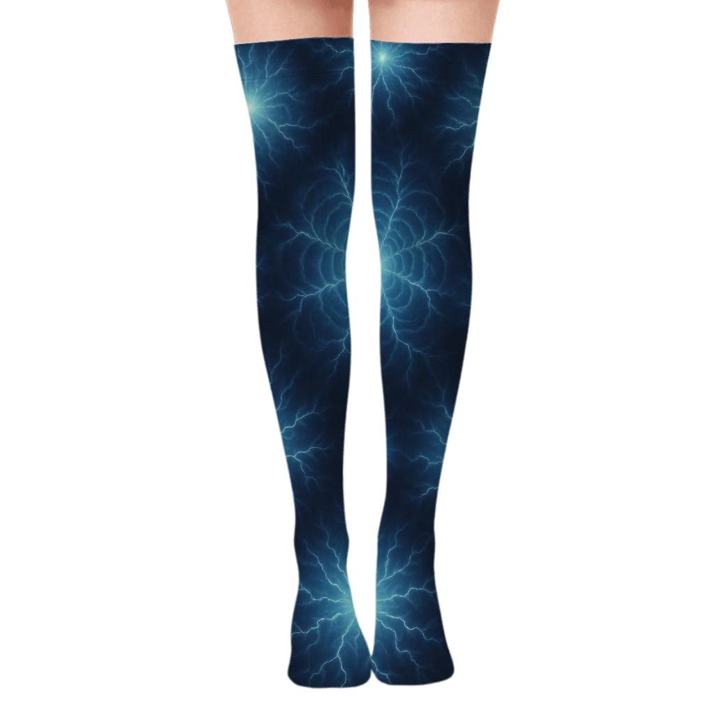 Radial Storm Halo Burst comfortable cotton over-the-knee socks