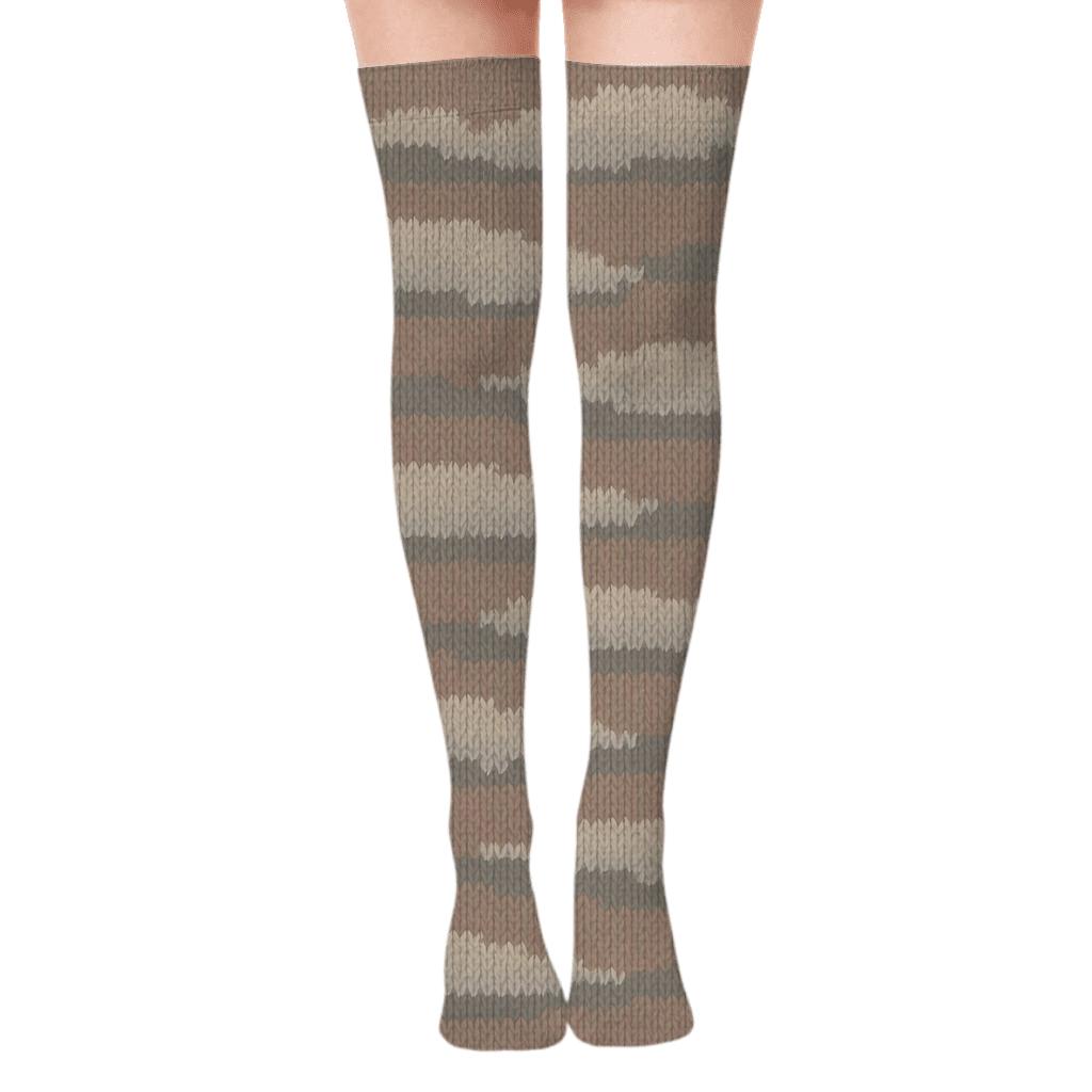 Fog Band Stratus Knitted Illusion comfortable cotton over-the-knee socks