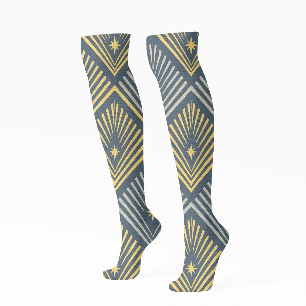 Radiant Ray Chevron Star Of Bethlehem Edition premium sports knee-high socks