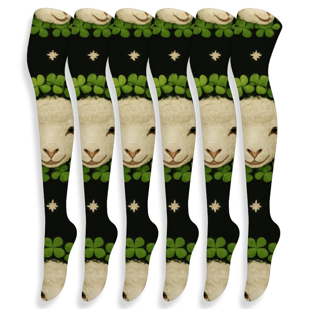 Clover Crown Constellation, Sheep personalized over-the-knee socks