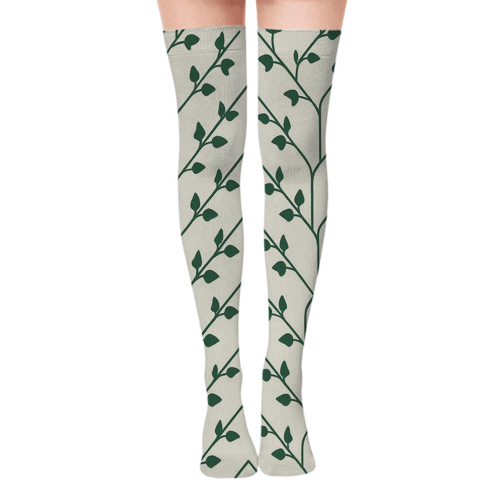 Ivy Chevron Runners On Pale Stone personalized over-the-knee socks