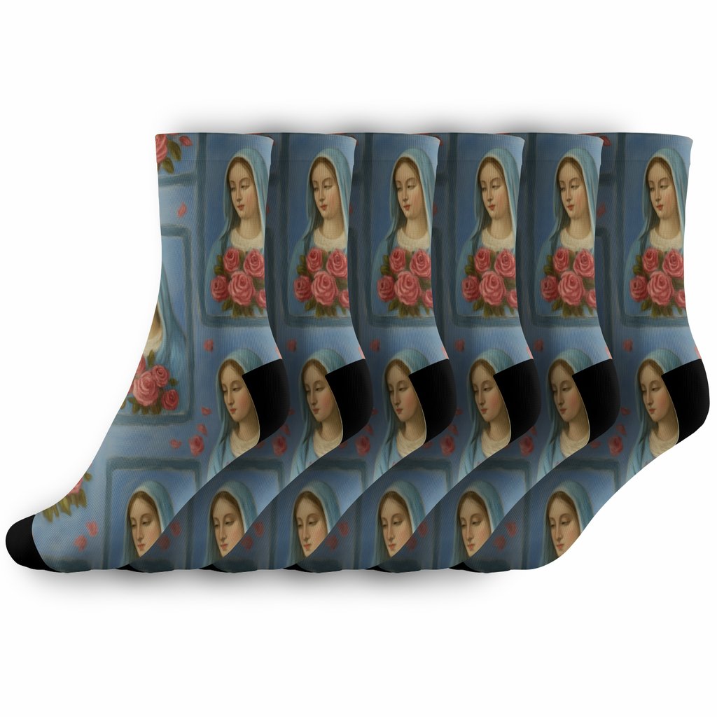 Nebula-Framed Mary-Cameo Tapestry unique graphic crew socks