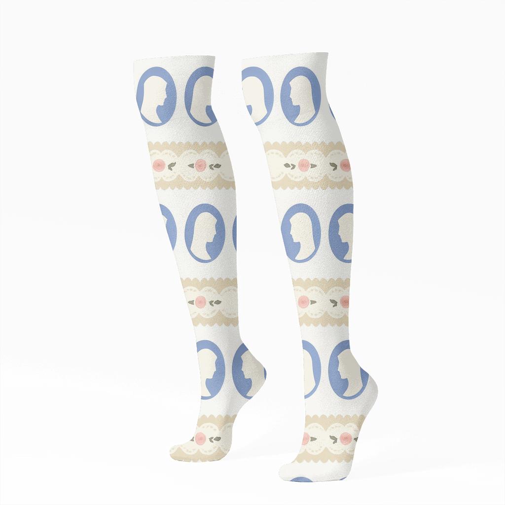 Ribbon Garland With Mary Silhouette Bands premium sports knee-high socks