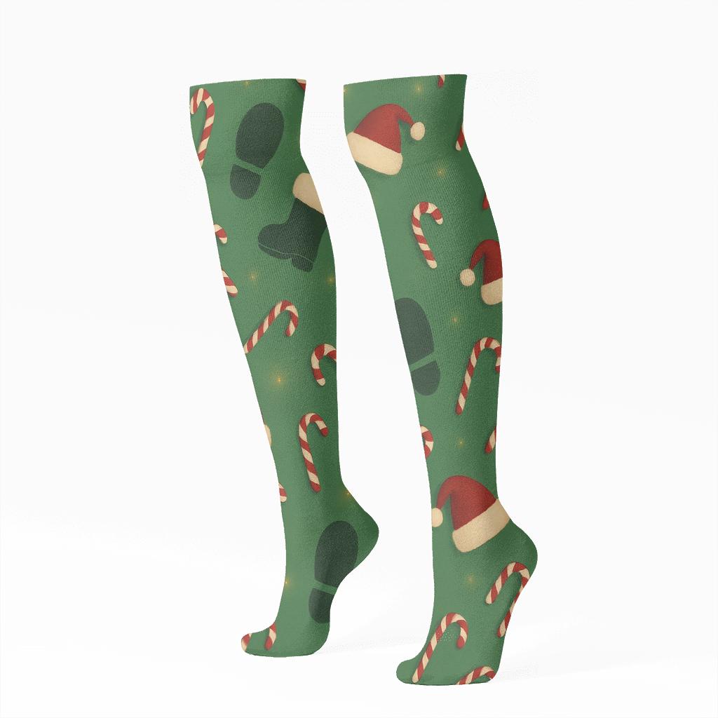 Aurora Santa-Claus Footprint Scatter personalized knee-high socks