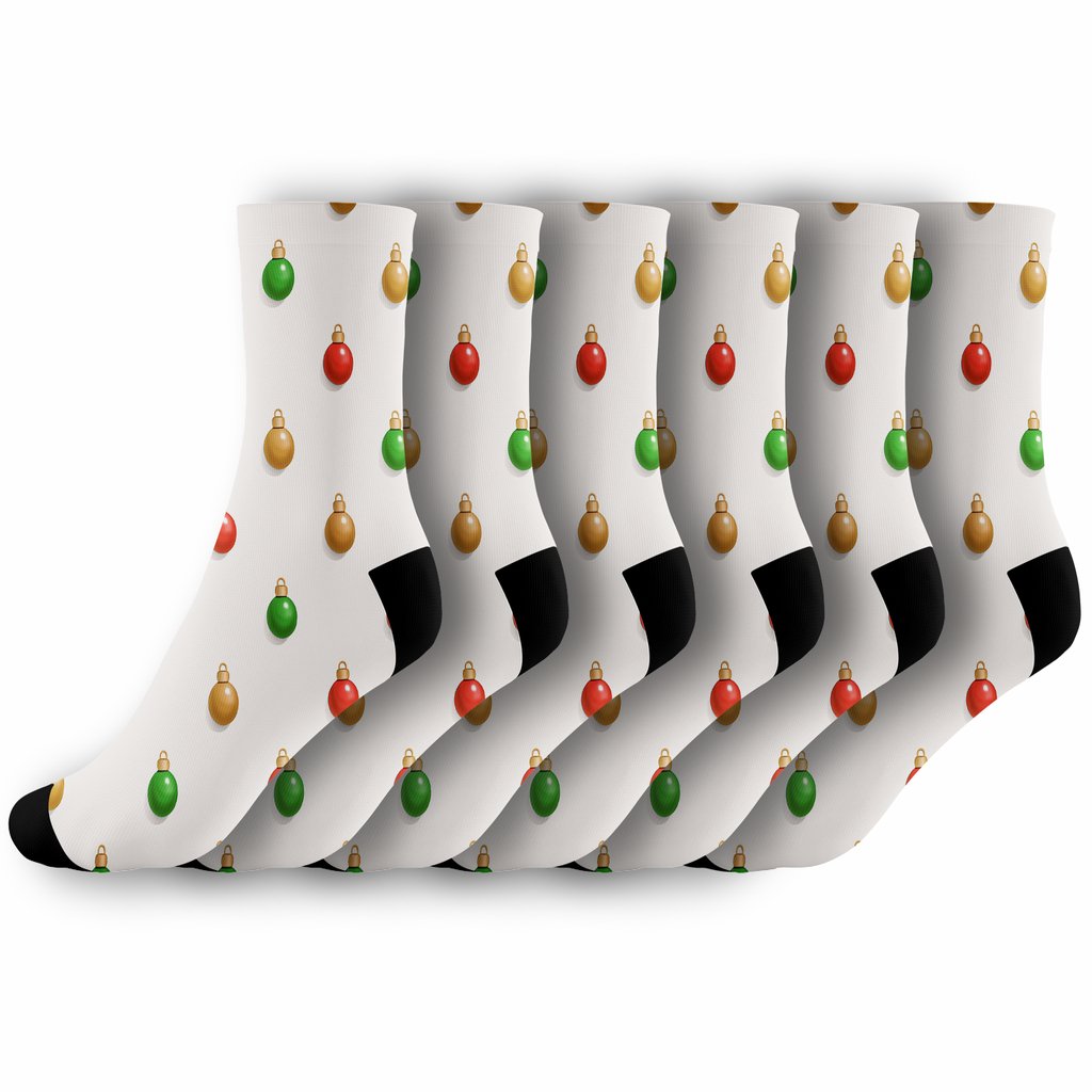 Minimal Christmas Ornament Dot Matrix trendy patterned crew socks
