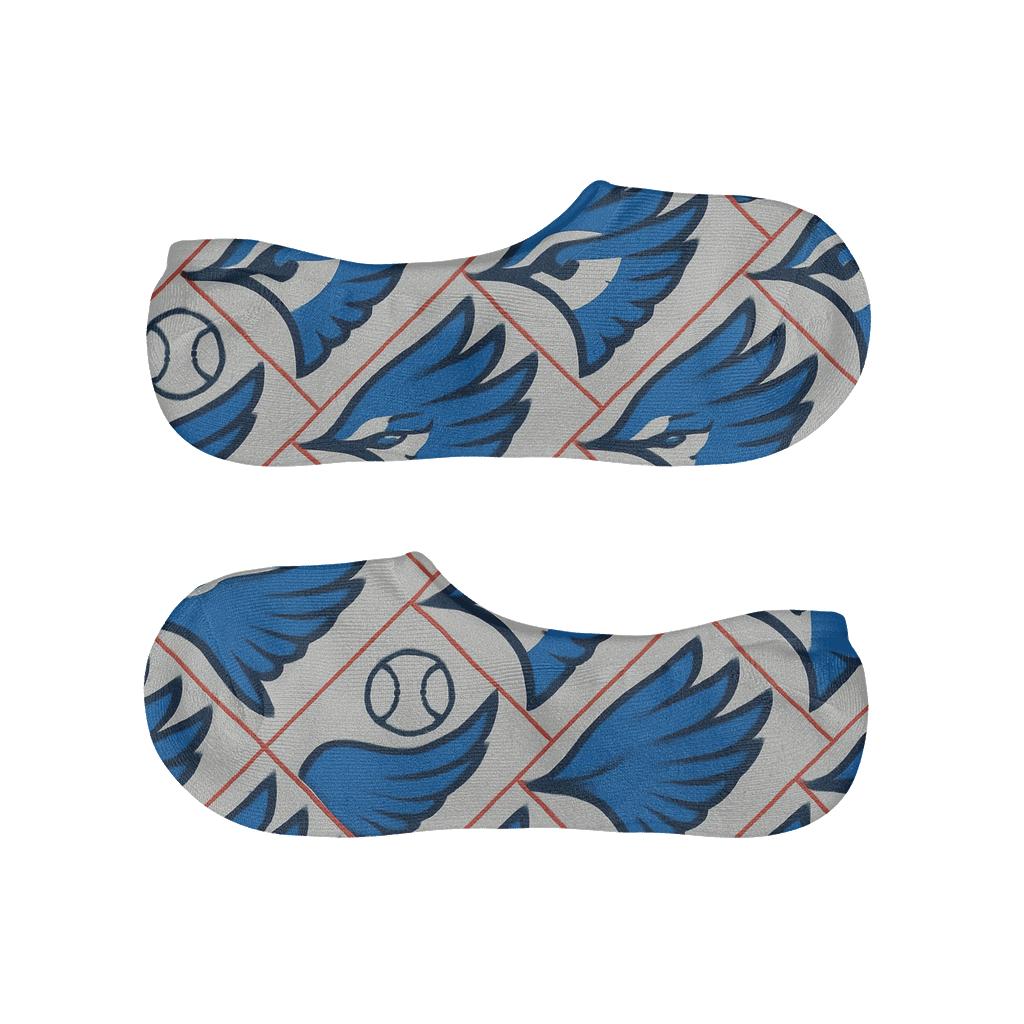 Blue Jays Wing Arc Diamond Pattern custom no-show socks