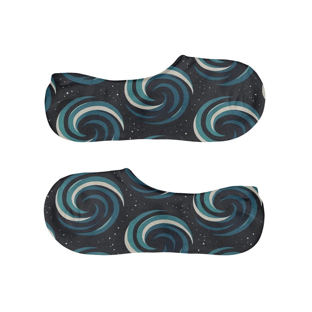 Midnight Whirlpool Constellation custom no-show socks