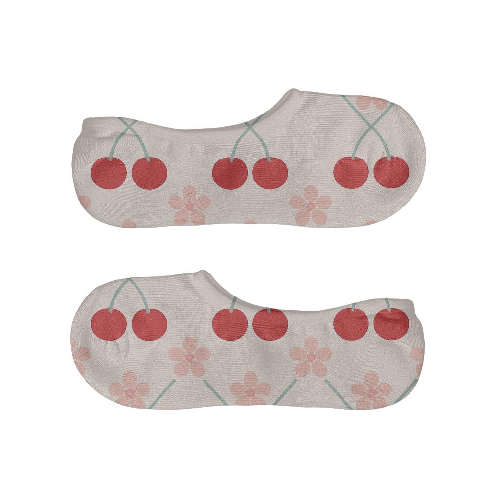 Blush Orchard Cherry Blossom Lattice breathable seamless no-show sockscustom no-show socks