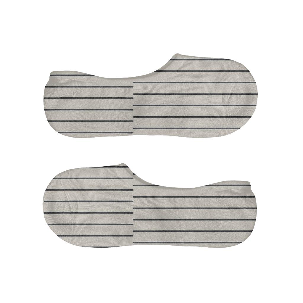 Offset Micro Stripes designer print no-show socks